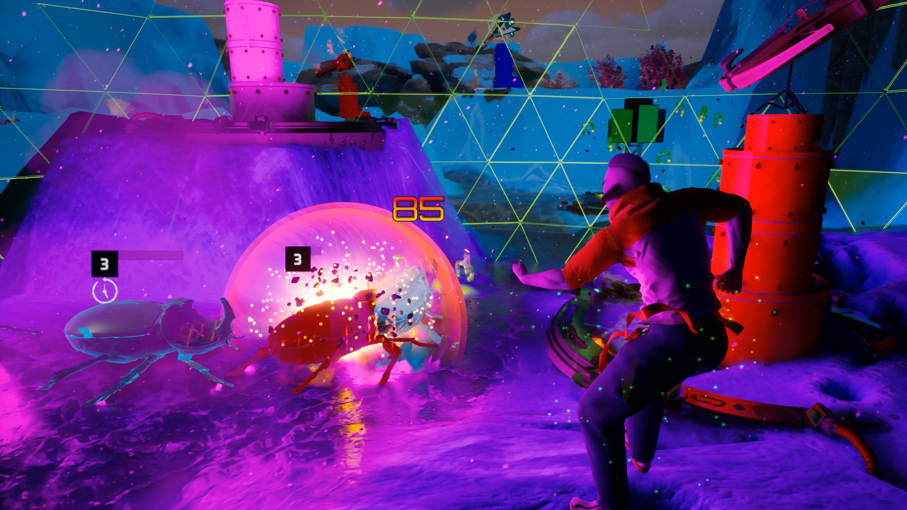 Rhythm Towers screenshot featuring stylized towers and effects